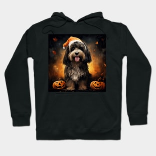 Black-Brown Tibetan terrier Halloween Hoodie